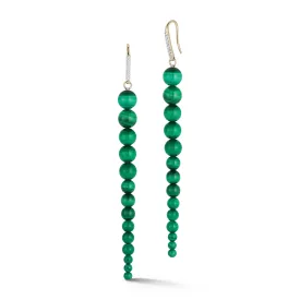 14kt Graduated Malachite Danglers