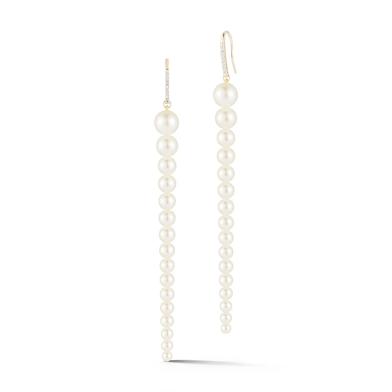 14kt Graduated Pearl Danglers
