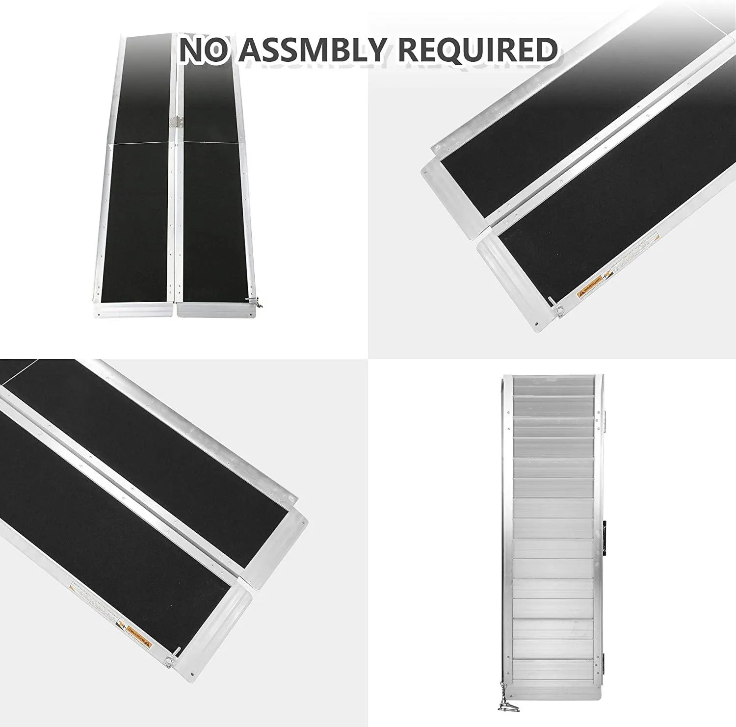 8Ft Ramp For Wheelchair, Multi-fold Wheelchair Ramps, w/Anti-Slip Carpeted Stairs, Mobility Handicap Suitcase For Doorways, Stairs, Mobility Scooter