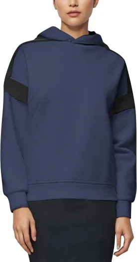 ABOCIW Womens Fleece Oversized Hoodie Sweatshirt Colour Block Panelling Long Sleeve Sweaters Pullover Tops