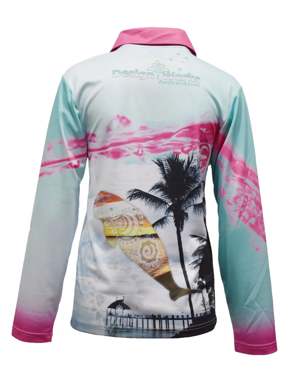 Adult Long Sleeve Sun Safe Fishing Shirt - Pink Jetty