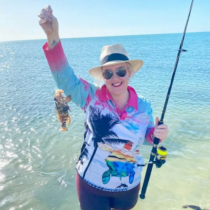 Adult Long Sleeve Sun Safe Fishing Shirt - Pink Jetty
