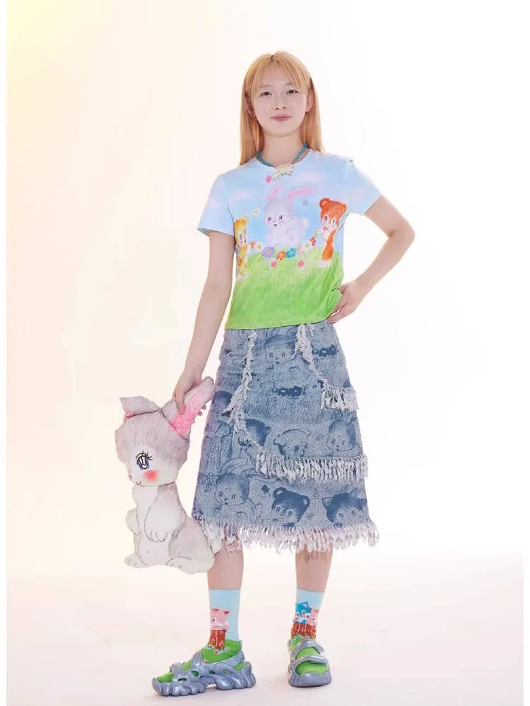 Animal print A-line skirt【s0000009054】