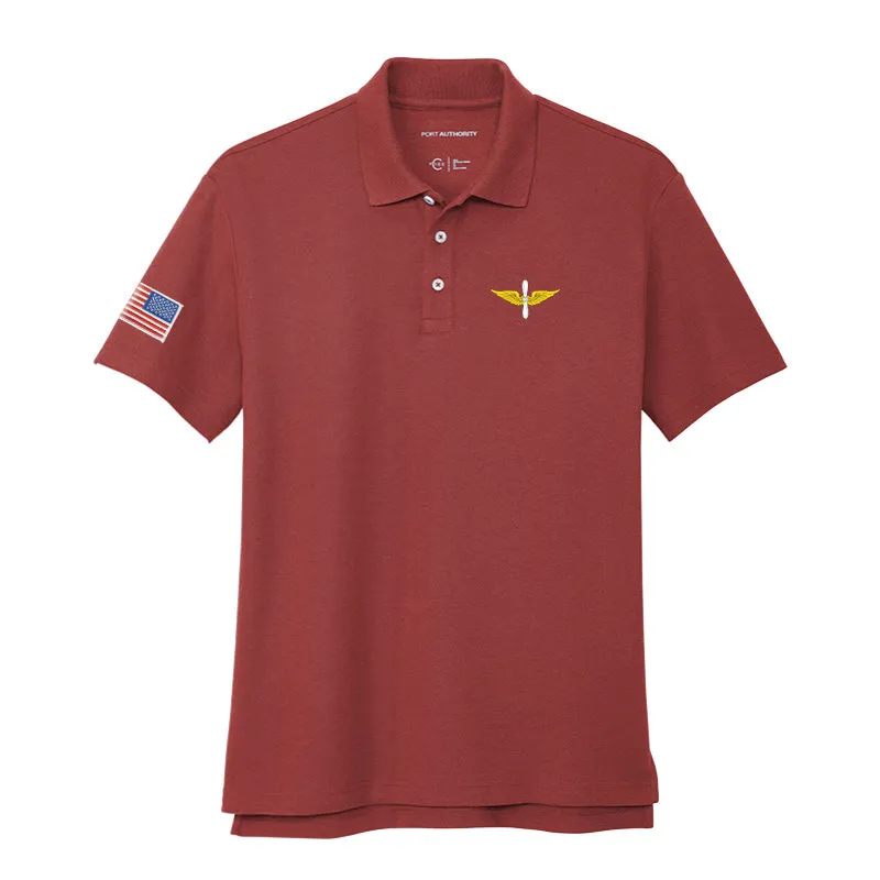 Aviation Cotton Blend Polo Shirt