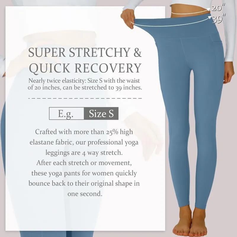 BEARTALON Yoga Leggings for Women High Waisted Yoga Pants Tummy Control Workout Leggings with Pockets Gym Hiking Casual
