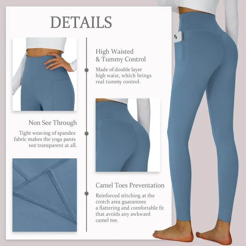 BEARTALON Yoga Leggings for Women High Waisted Yoga Pants Tummy Control Workout Leggings with Pockets Gym Hiking Casual