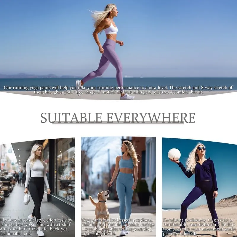 BEARTALON Yoga Leggings for Women High Waisted Yoga Pants Tummy Control Workout Leggings with Pockets Gym Hiking Casual