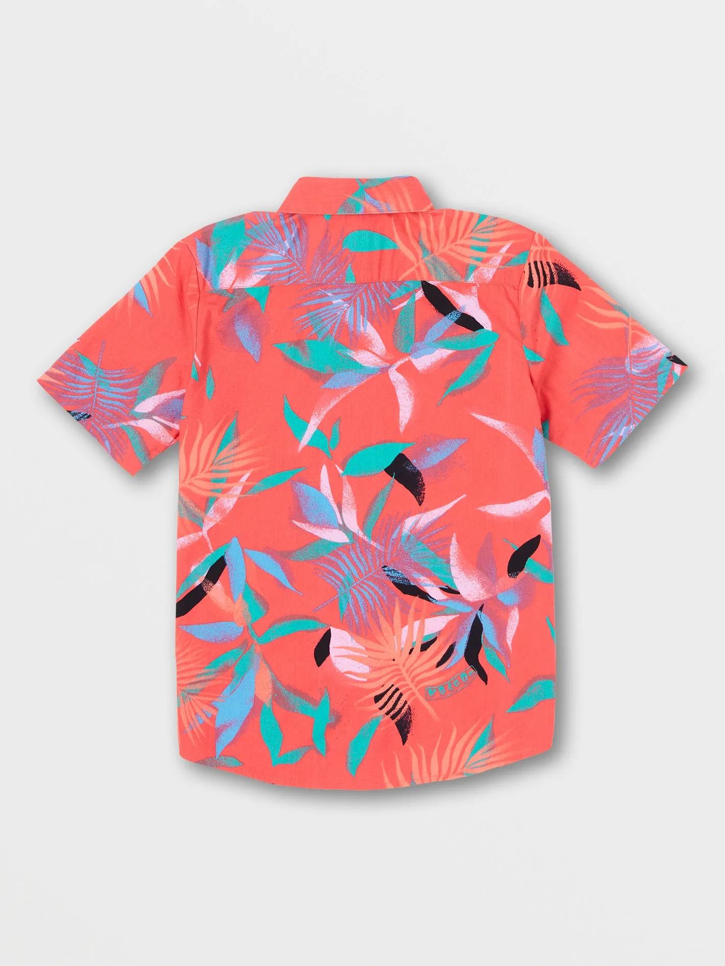 Big Boys Leaf Spray Short Sleeve Shirt - Lava Rock Red