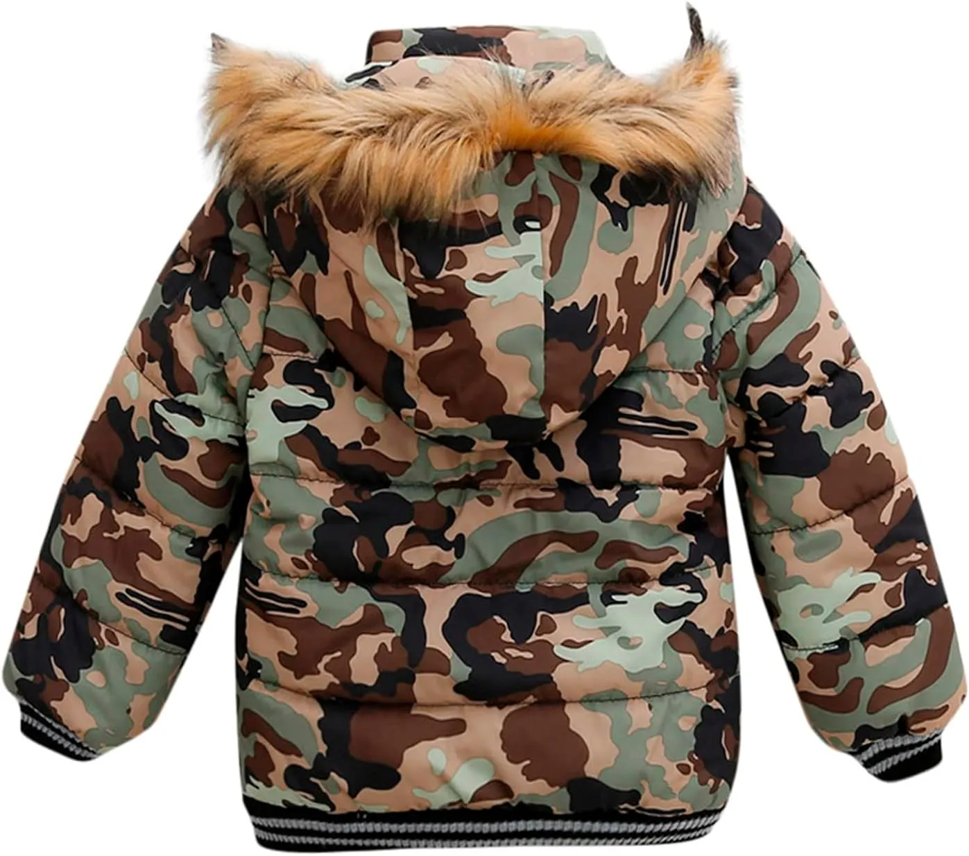 Boys and Toddler's Winter Parka Coat Fu Collar Hood Fleece Lined Puffer Jacket Thicken Padded Plaid Sweater Vest Girls