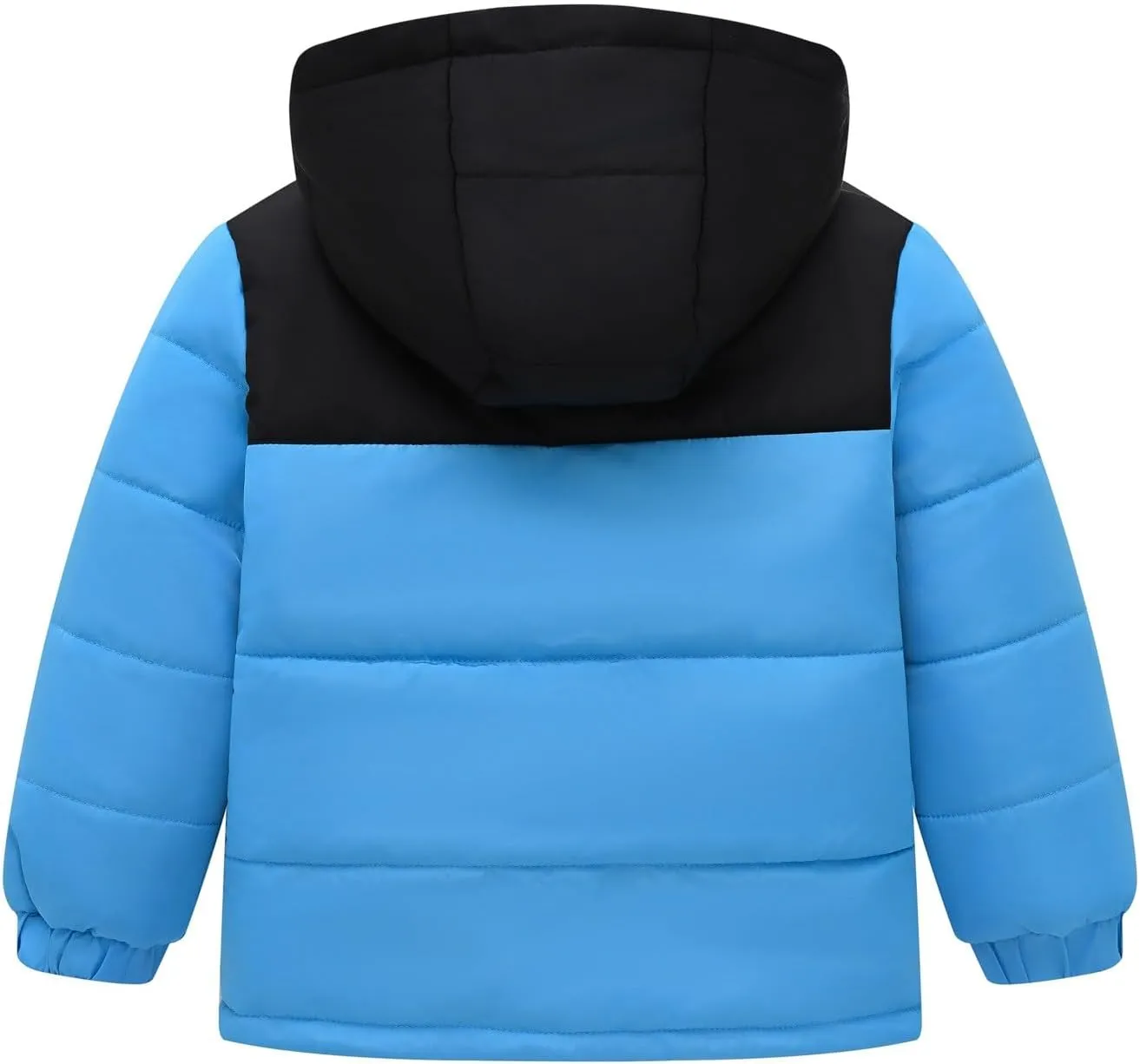 Boys Down Jacket Hood Thick Warm Winter Coat Parka Padded Outerwear Color Block Puffer Water-esistant Jacket