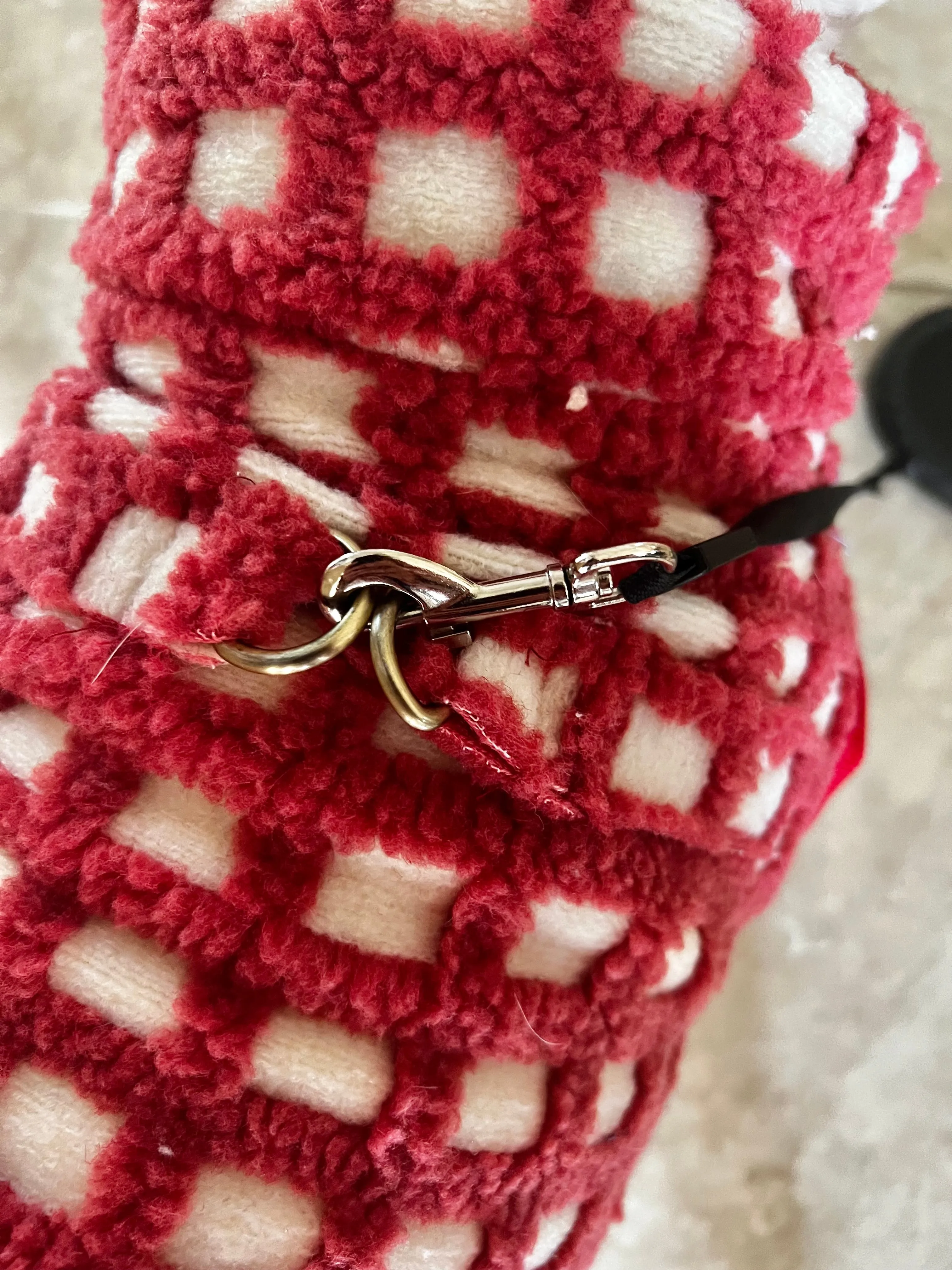 Candy Cane Checkered Owner Cardigan and Pet Matching Set
