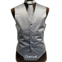 Charcoal Mens Solid Vest