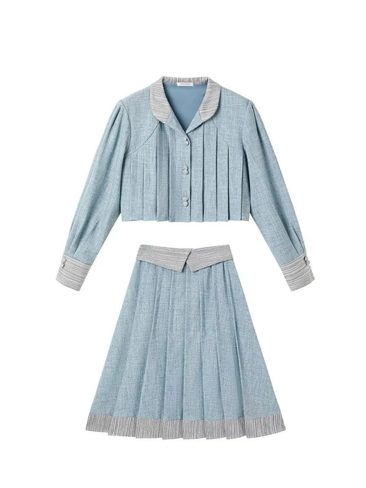College style jacket and A-line skirt【s0000003720】