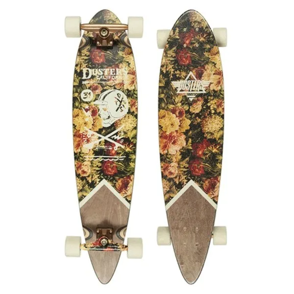Dusters Moto Roses Pintail Complete Longboard - 37" Maroon