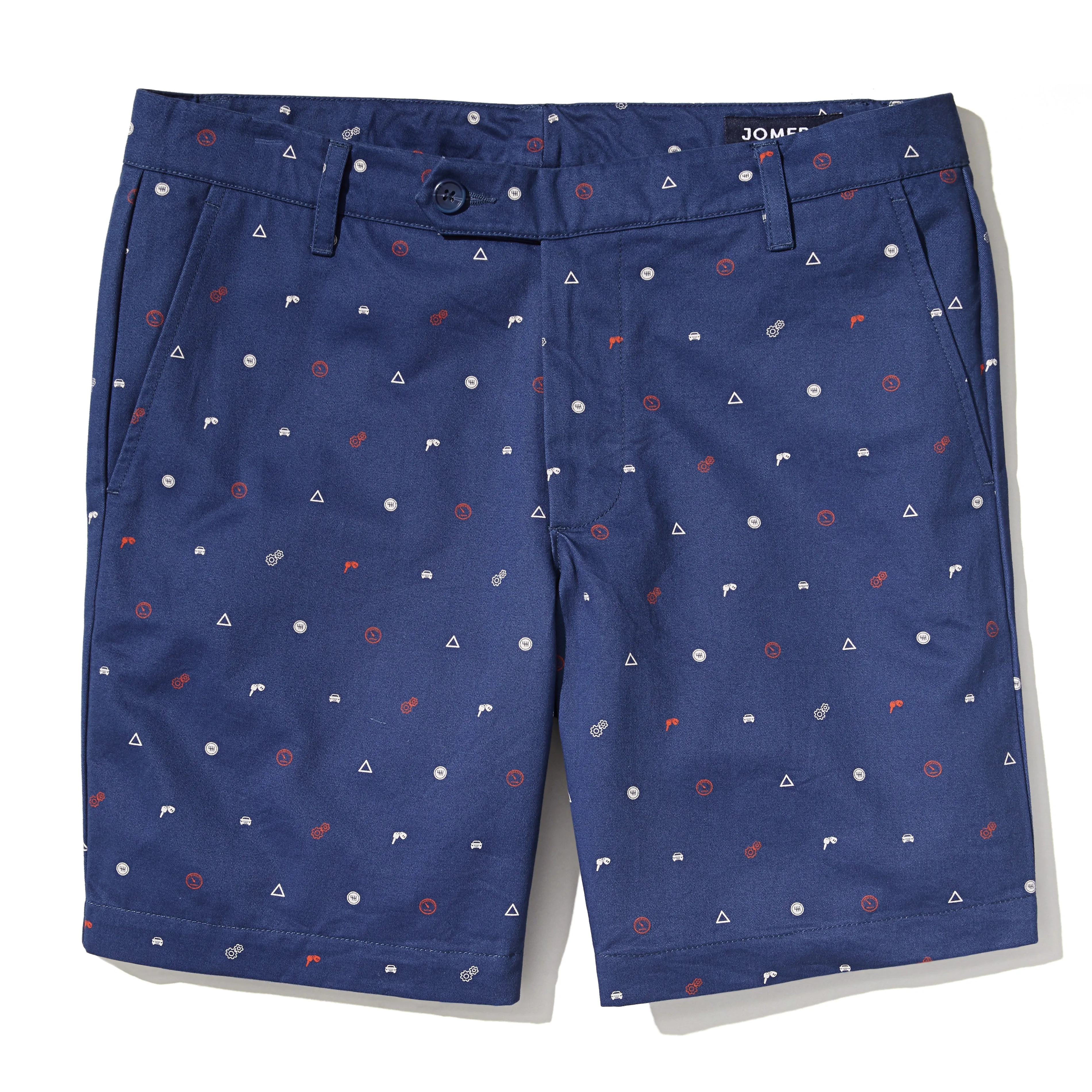 Halstead - Navy Novelty Print Shorts
