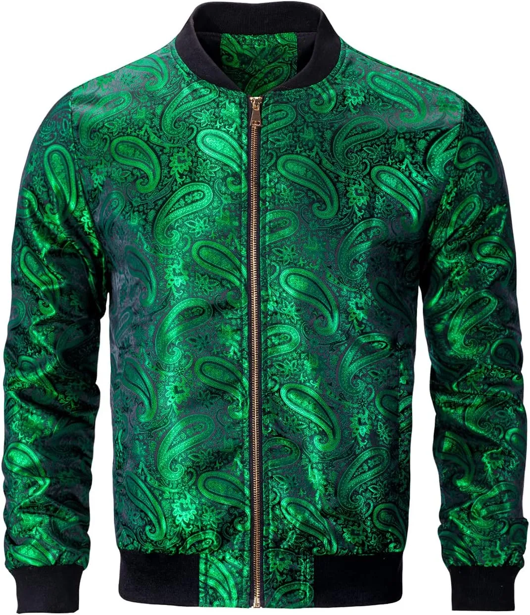 Hi-Tie Paisley Jackets for Men Lightweight Windbreaker Jacket Zipper Coat with Pockets