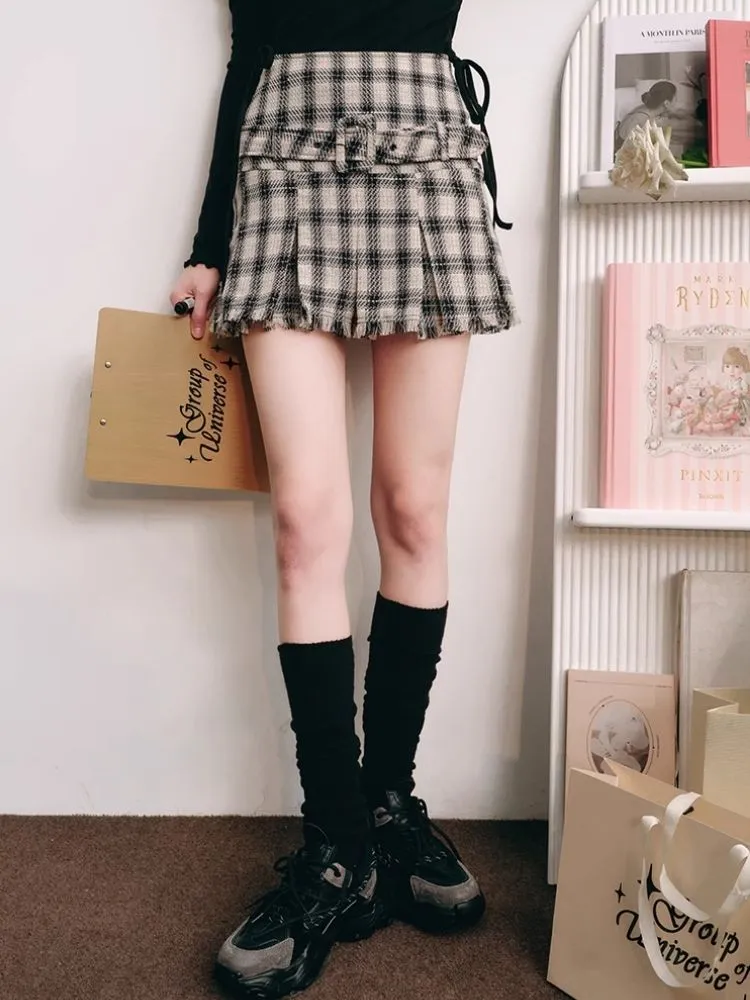 High waisted A-line pleated skirt【s0000004438】