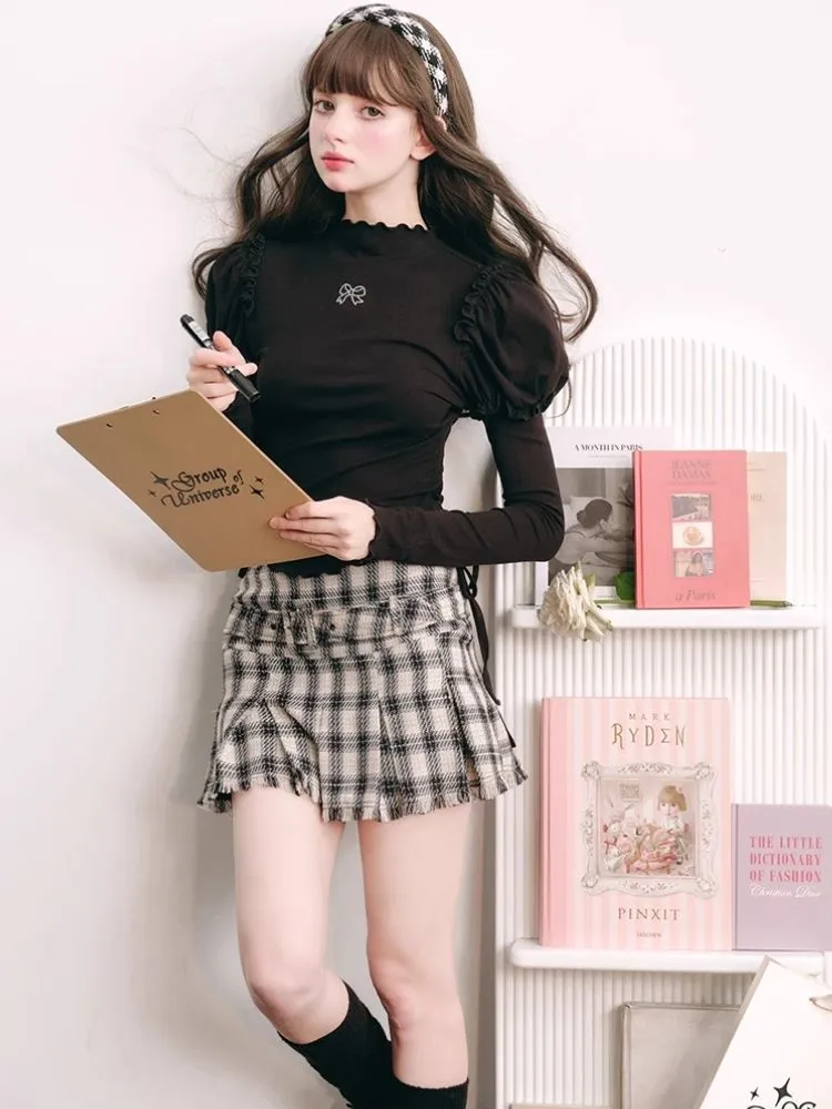 High waisted A-line pleated skirt【s0000004438】