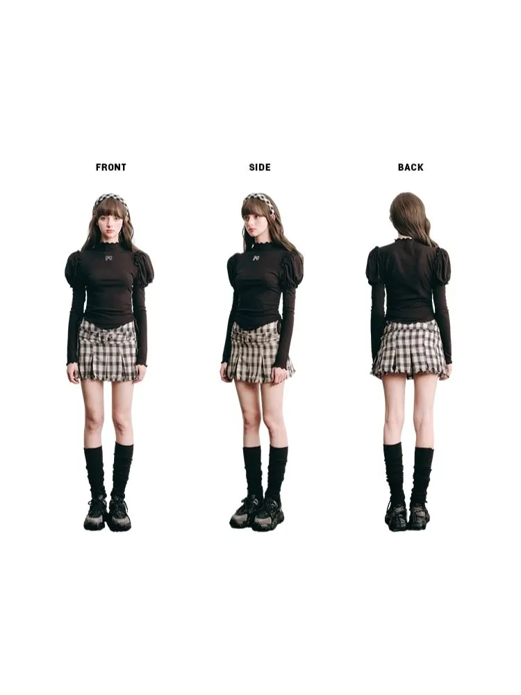 High waisted A-line pleated skirt【s0000004438】
