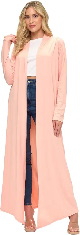 Isaac Liev Maxi Cardigan Duster Sweater  Women's Extra Long Open Front Full Length Lightweight Cardigans Dusters Sweaters