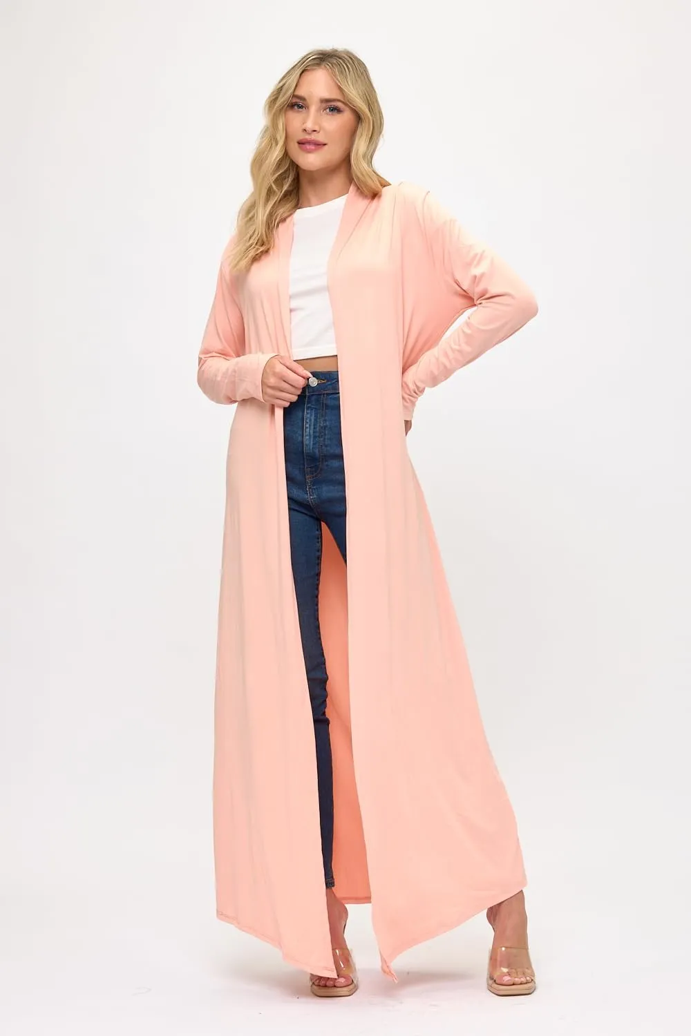 Isaac Liev Maxi Cardigan Duster Sweater  Women's Extra Long Open Front Full Length Lightweight Cardigans Dusters Sweaters