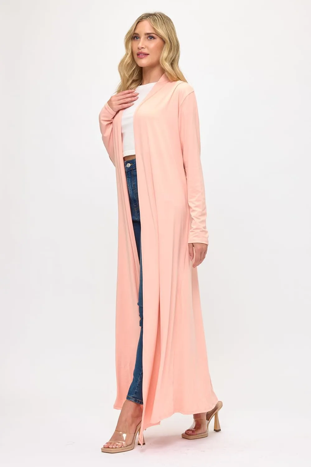 Isaac Liev Maxi Cardigan Duster Sweater  Women's Extra Long Open Front Full Length Lightweight Cardigans Dusters Sweaters