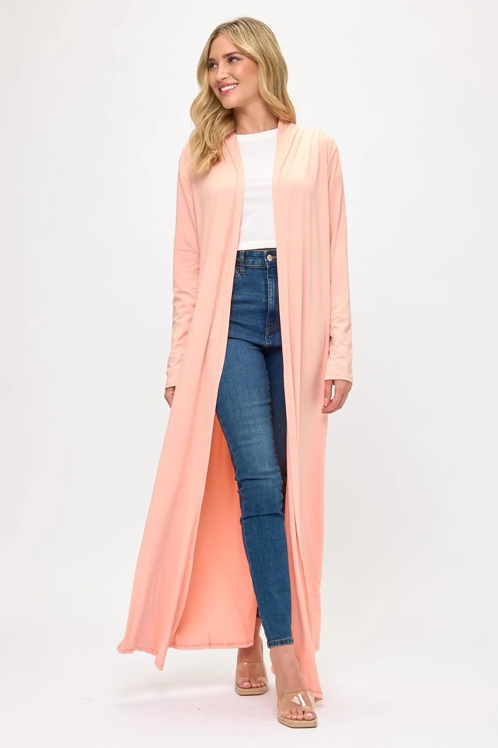 Isaac Liev Maxi Cardigan Duster Sweater  Women's Extra Long Open Front Full Length Lightweight Cardigans Dusters Sweaters