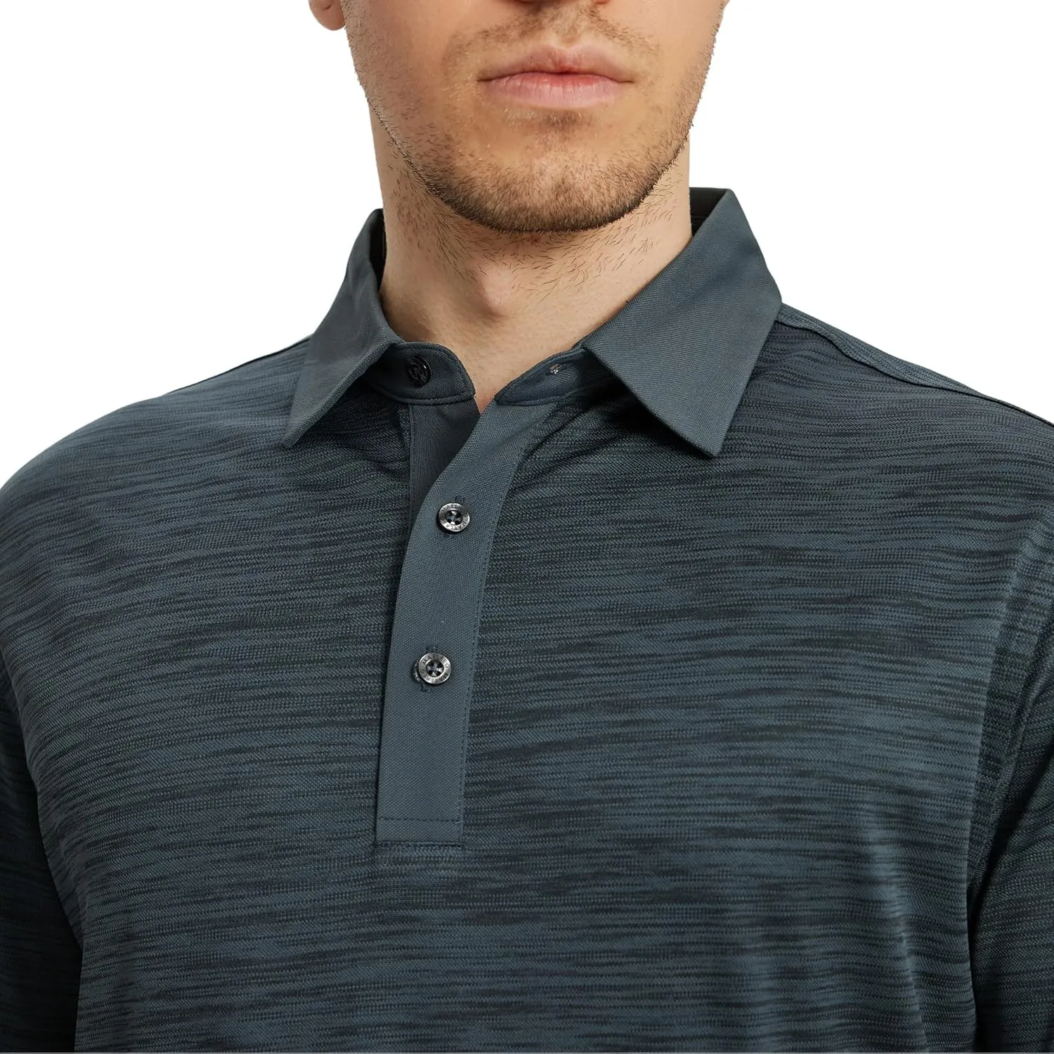 M MAELREG Golf Shirts for Men Dry Fit Short Sleeve Casual Performance Moisture Wicking Heather Pique Collared Polo Shirts
