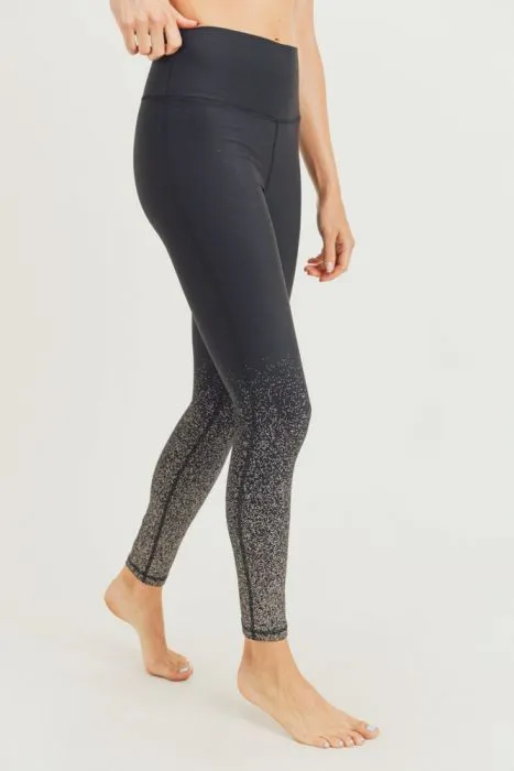 Metallic Raindrop High-Waisted Tummy ControlBlack Leggings ~FINAL SALE