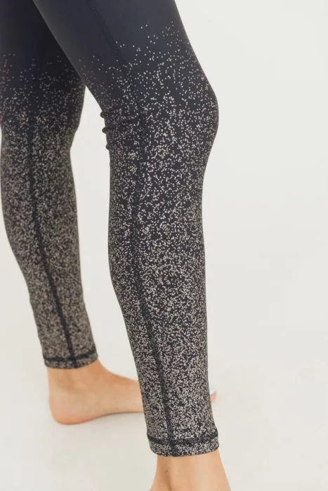 Metallic Raindrop High-Waisted Tummy ControlBlack Leggings ~FINAL SALE