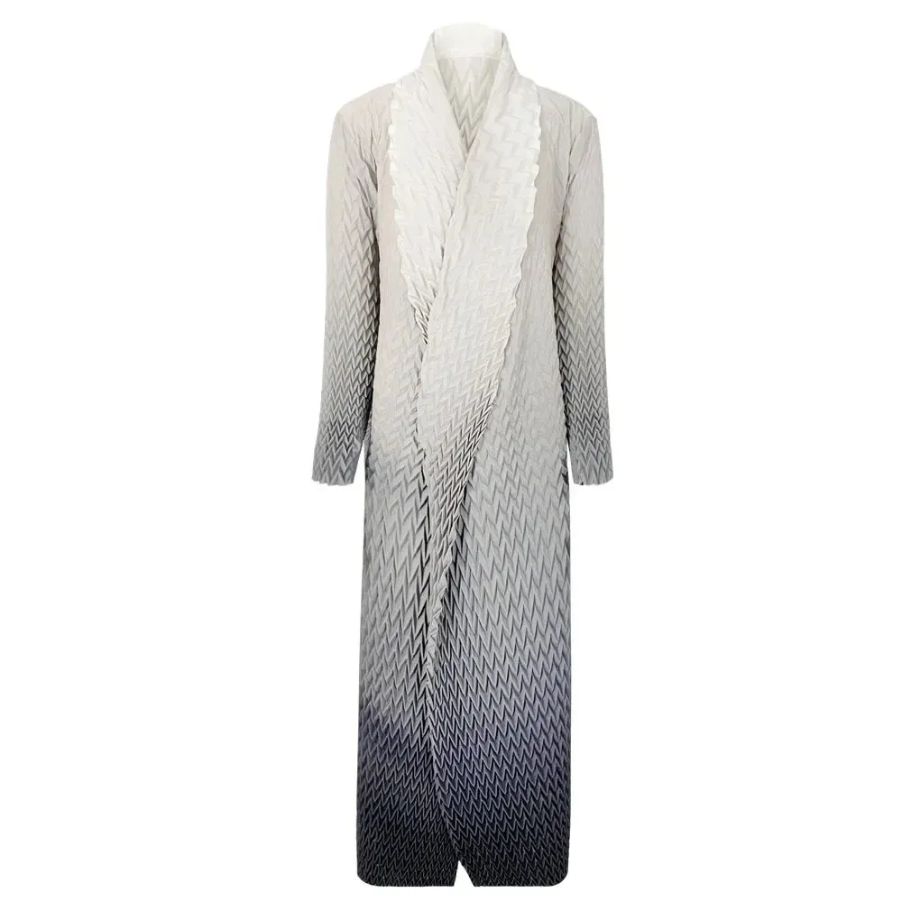 Miyake Pleated Gradient Duster Cardigan