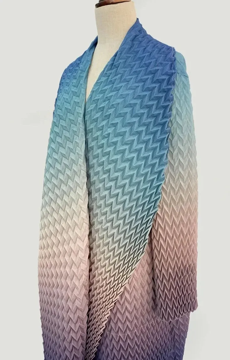 Miyake Pleated Gradient Duster Cardigan