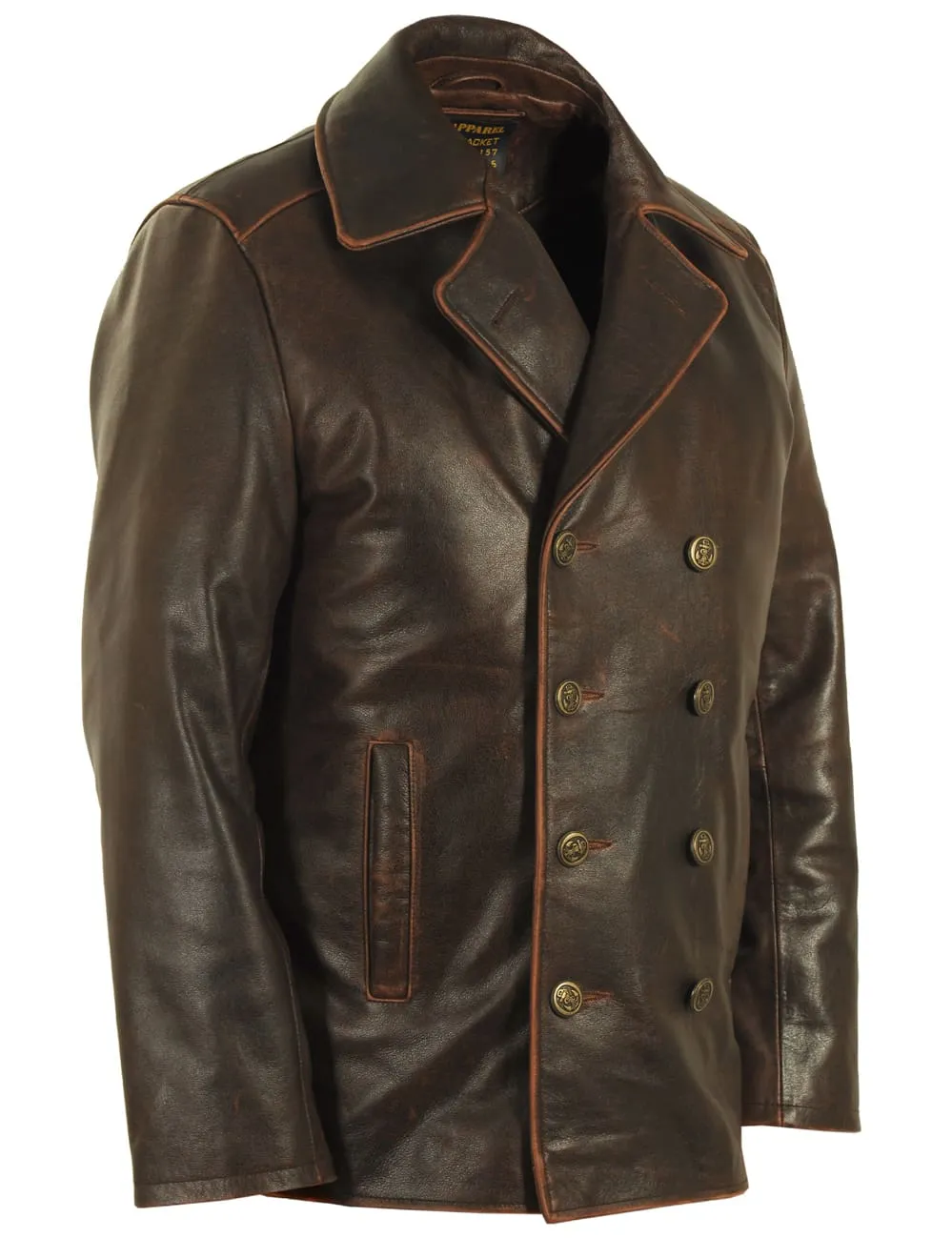 Nimitz Leather Pea coat Art. 130