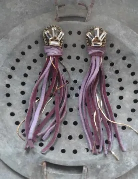 Nuance Verana Sparkle Suede Duster in Plum