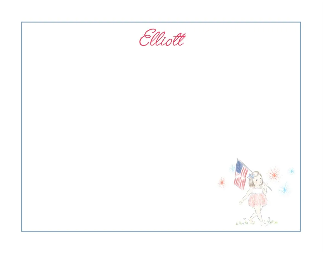 Patriotic Girl Stationery