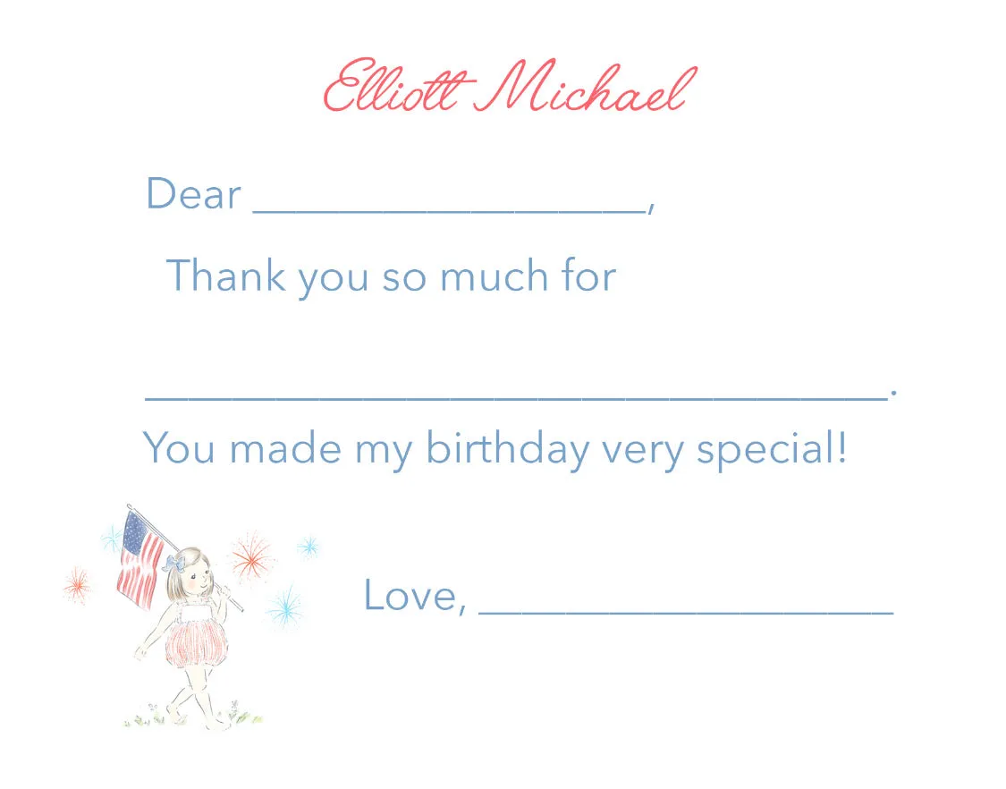 Patriotic Girl Stationery