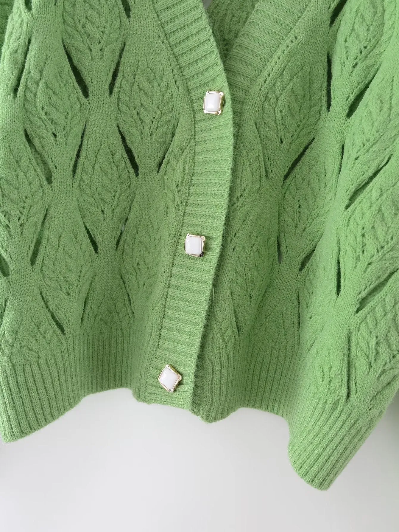 Pre Order:  Diagonal Slits Square Button Sweater