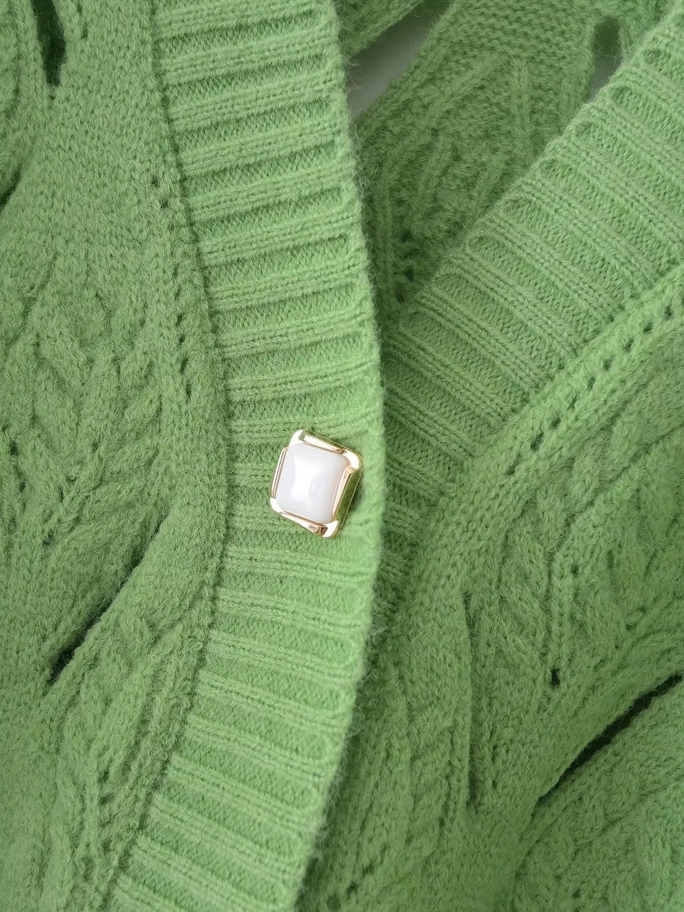 Pre Order:  Diagonal Slits Square Button Sweater