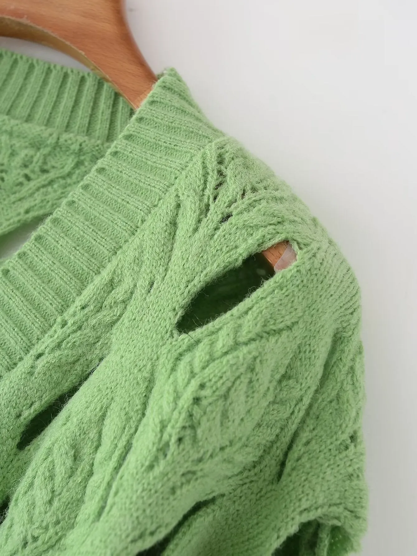 Pre Order:  Diagonal Slits Square Button Sweater