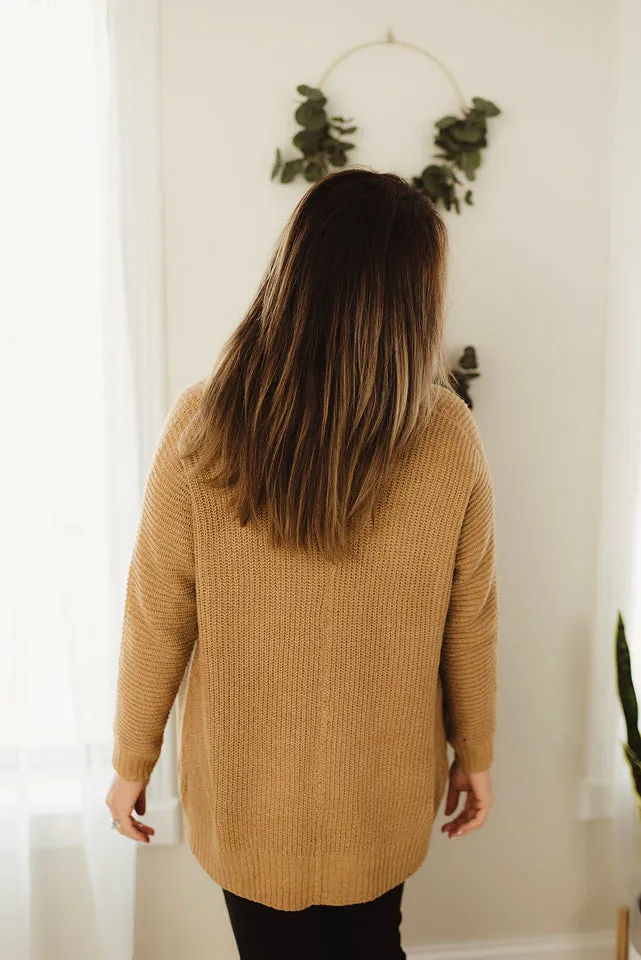 Ribbed Banded Cardigan