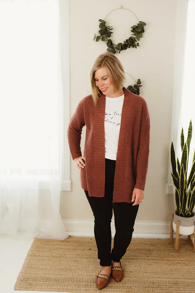Ribbed Banded Cardigan