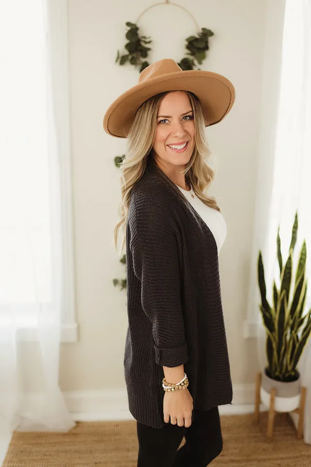 Ribbed Banded Cardigan