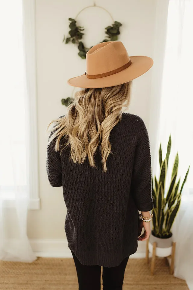 Ribbed Banded Cardigan