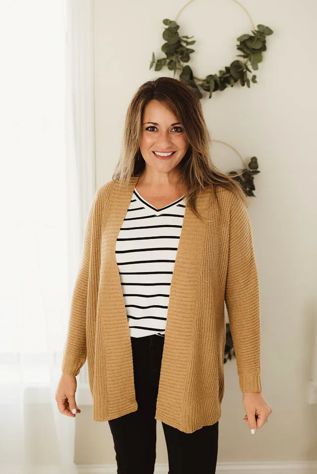 Ribbed Banded Cardigan