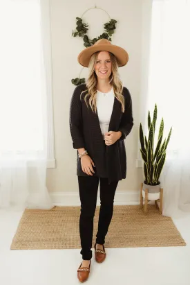 Ribbed Banded Cardigan