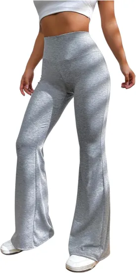 SOLY HUX Women's High Waisted Leggings Flared Pants Workout Yoga Bell Bottom Trousers