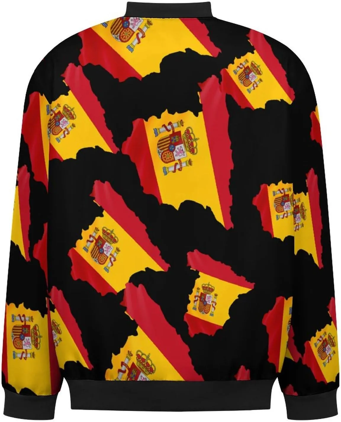 Spain Flag Map Men's Bomber Jacket Lightweight Windbreaker Fashion Spring Fall Coats Casual Jackets for Men
