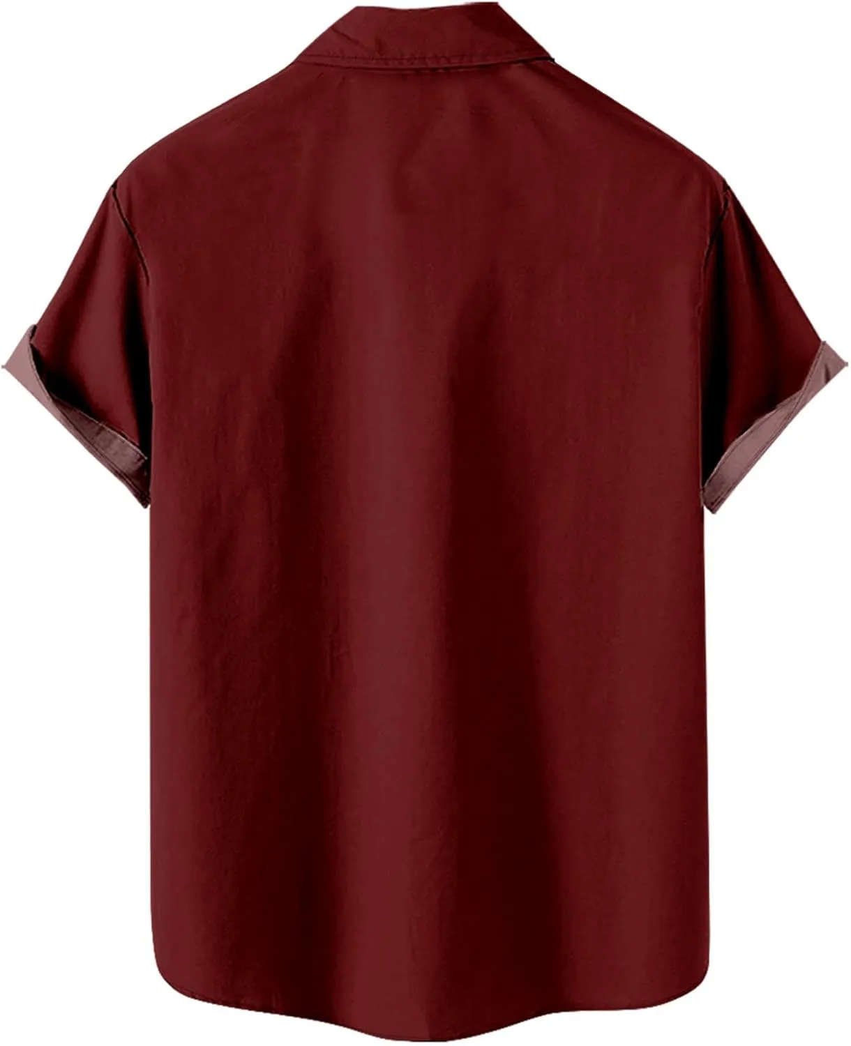T-Shirts for Men 2023 Casual Stylish Cuban Guayabera Button Up Shirt Summer Short Sleeve Color Block Dress Shirts