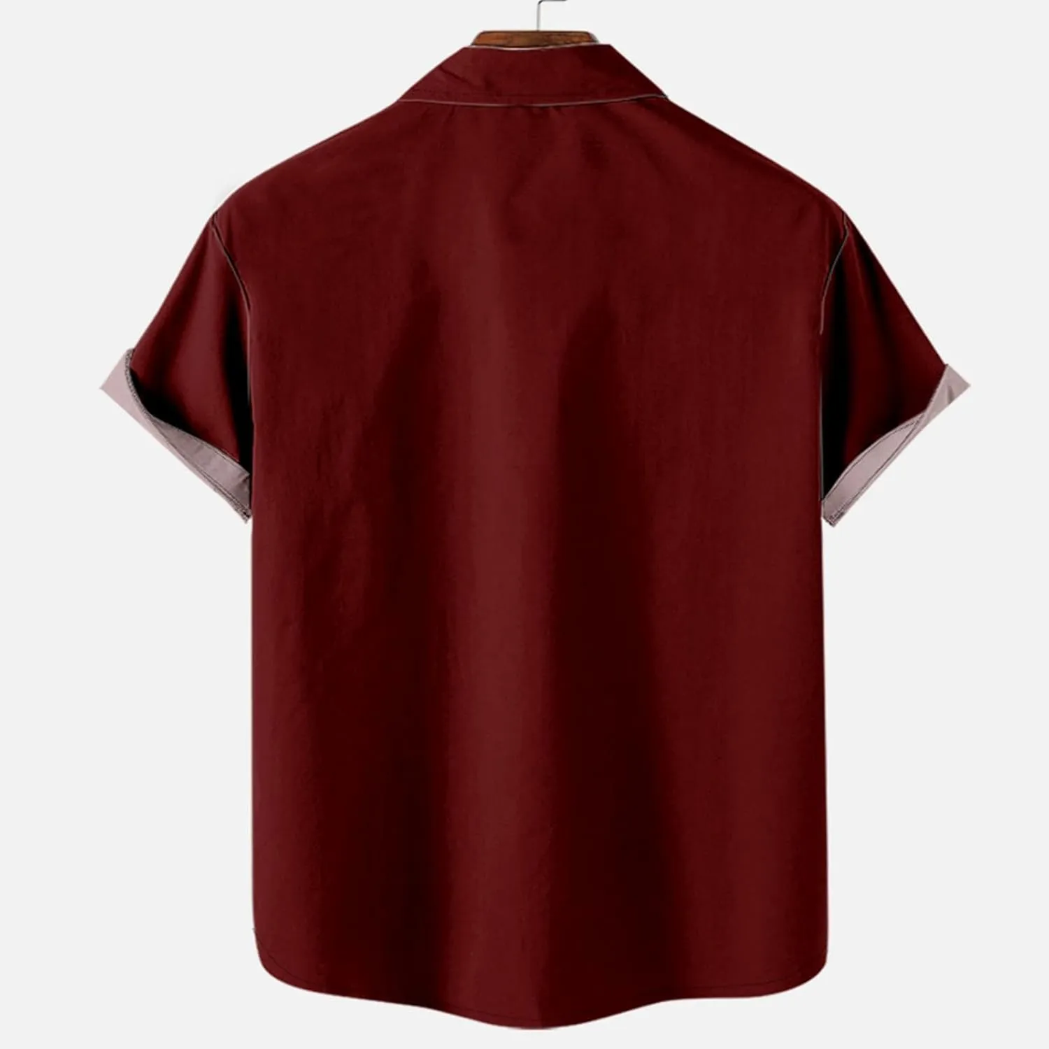 T-Shirts for Men 2023 Casual Stylish Cuban Guayabera Button Up Shirt Summer Short Sleeve Color Block Dress Shirts