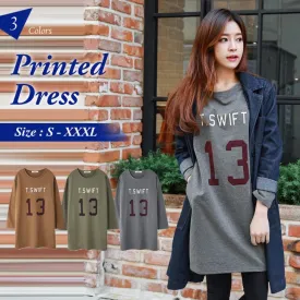 T.SWIFT PRINTED LONG-LINE TOP/DRESS